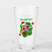おっちょこちょいのクリスマススケルトンオーナメントの目の（ばちゃばちゃ）跳ねる タンブラーグラス (正面)