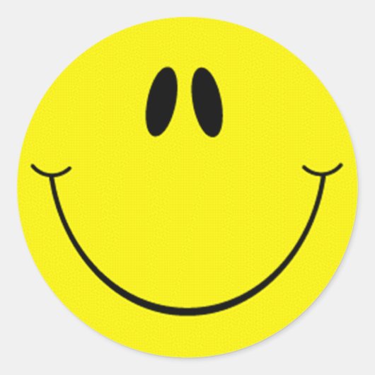 おっちょこちょいのスマイル顔 ラウンドシール (正面)