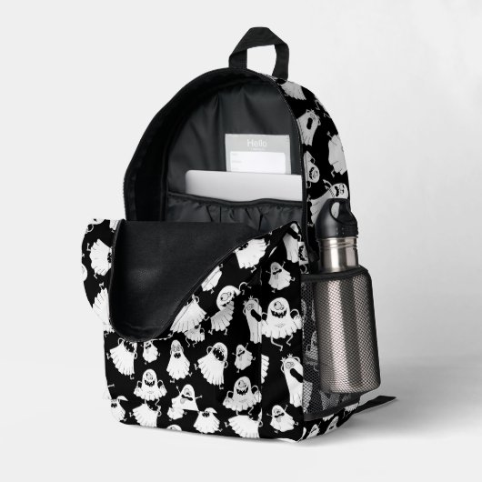 おっちょこちょいの幽霊Backpack プリントバックパック (裏面右端 (見開き))