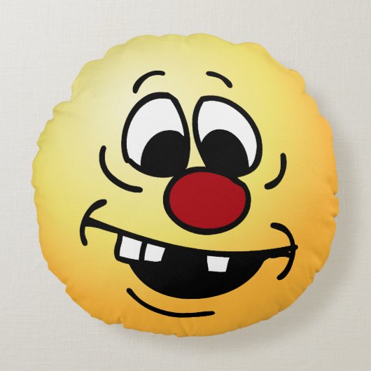 おっちょこちょいの顔:顔で殴ったジャークだ ラウンドクッション (正面)