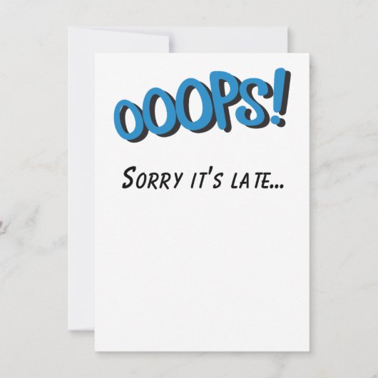 おっと申し訳ない遅い遅い遅い誕生日カード (正面)