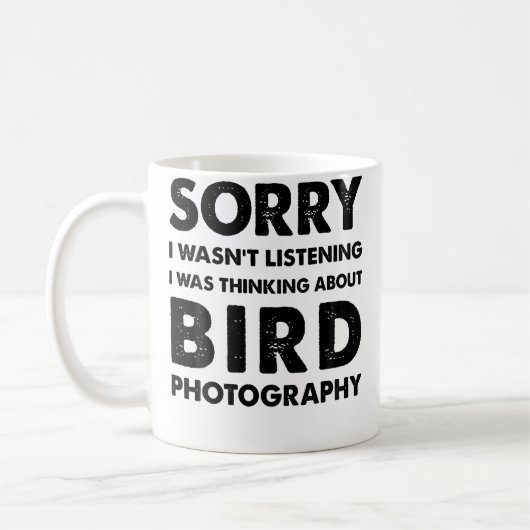 おっと聞いてなかったね 面白い鳥の写真 コーヒーマグカップ (左)