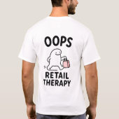 おっと買い物依存症面白可愛いキャラクター Tシャツ (裏面)