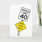 おっと40歳の誕生日おもしろいカードを打った サンキューカード (正面)