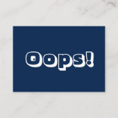おっと、おっと！ごめんねネイビーブルー白モダンカードはっきりした アドバイスカード (正面)