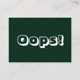 おっと、おっと！ダークグリーンモダンカーはっきりしたド アドバイスカード