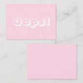 おっと、おっと！薄桃色カーモダンドはっきりした アドバイスカード (正面/裏面)