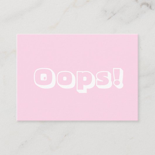 おっと、おっと！薄桃色カーモダンドはっきりした アドバイスカード (正面)