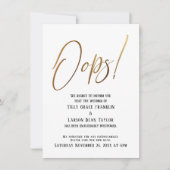 おっと!おもしろい金ゴールド結婚遅延発表 招待状 (正面)