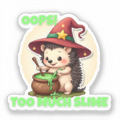 おっと！ぬめり過ぎ – かわいいヘッジホグステッカー シール (正面)