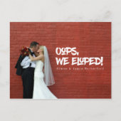 おっと、ふたりで結婚式 フォトウェディング発表 案内ポストカード (正面)