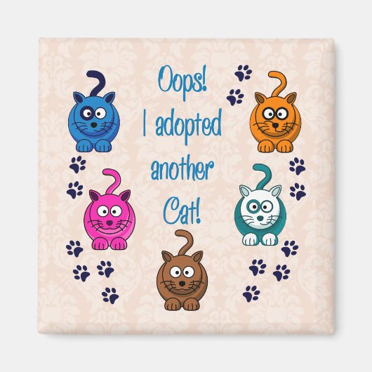 おっと！もう一匹猫を飼った！ マグネット (正面)