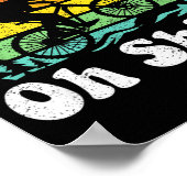 おっと シフト 面白い マウンテンバイク ライダー バイク レトロ サイクリング ポスター (角)