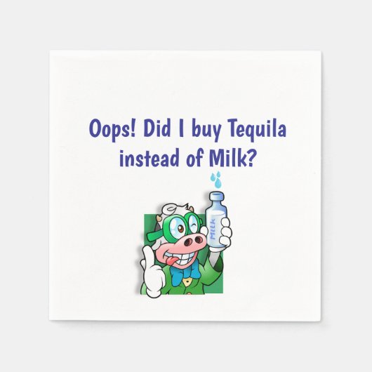 「おっと。テキーラ買はした？」 おもしろいナプキン スタンダードカクテルナプキン (正面)