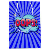 おっと！ヒーローすごい漫画ブックアクションバブル ミディアムペーパーバッグ (正面)