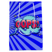 おっと！ヒーローすごい漫画ブックアクションバブル ミディアムペーパーバッグ (裏面)