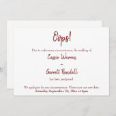 おっと！ブルゴーニュ結婚ーの発表 招待状 (正面/裏面)