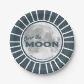 おっと。ムーンブルーベビーシャワーカスタム ペーパープレート (正面)
