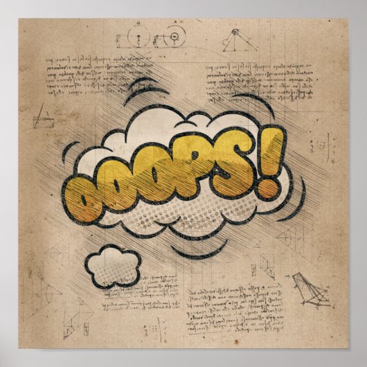 おっと!ヴィンテージ漫画ブックスチームパンクポップ・アートのアート ポスター (正面)