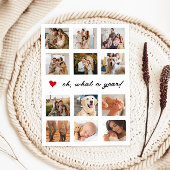 おっと、今年の家族写真コラージュ ハート シーズンカード