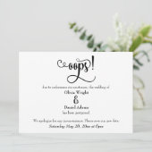 「おっと！」 延期ユーモアのあるさ結婚れた発表 招待状 (スタンド正面)