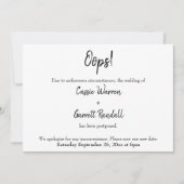 「おっと!」 延期結婚の発表 招待状 (正面)