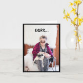 おっと!犬のシャンプー折りグリーティングカードの使用 カード (黄色い花)