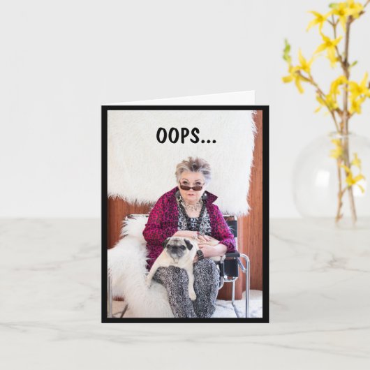 おっと!犬のシャンプー折りグリーティングカードの使用 カード (黄色い花)