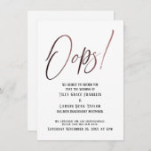 おっと!遅おもしろい延結婚発表 招待状 (正面/裏面)