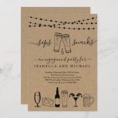 おつまみとスナックのビールと軽食 招待状 (正面/裏面)