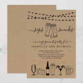 おつまみとスナック お酒と軽食 招待状 (正面/裏面)