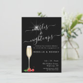 おつまみとナイトキャップ 🌙 カップルシャワー 招待状 (スタンド正面)