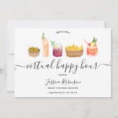 おつまみ カクテル 水彩画 仮想ハッピーアワー 招待状 (正面)