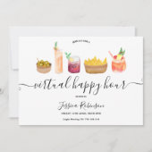 おつまみ カクテル 水彩画 仮想 ハッピーアワー 招待状 (正面)