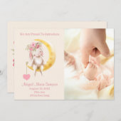 おつる前は月のバニー·フォト·バース·アナウンス 招待状 (正面/裏面)