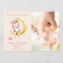 おつる前は月のバニー·フォト·バース·アナウンス 招待状