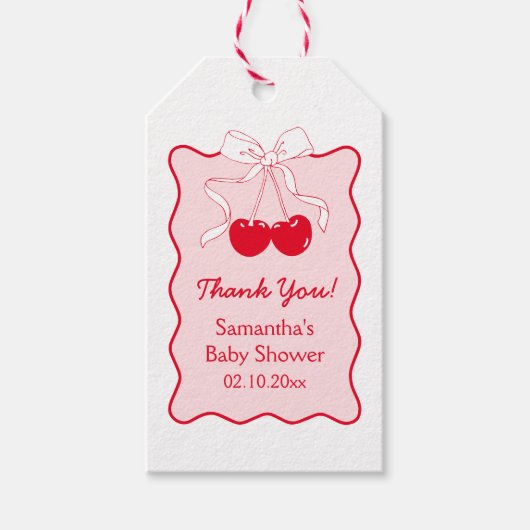 おてがるベイビーシャワープレゼント チェリーオントップ ギフトタグ (正面)
