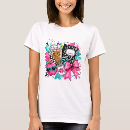 おてんば先生のイラスト Tシャツ (正面)