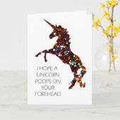 おでこカードにユニコーンのウンチが乗ってほしい カード (黄色い花)