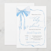 おでこ 赤ちゃんシャワー 男の子 ご招待 招待状 (正面/裏面)