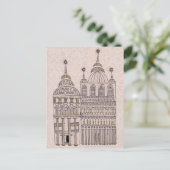 おとぎお洒落らいイラストレーション建物 ポストカード (スタンド正面)