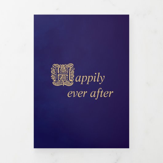 おとぎお洒落らい物語の本金ゴールド紫ベルベット 三つ折り招待状 (カバー)