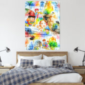 おとぎお洒落らい物語イラストレーション キャンバスプリント (インサイチュ (寝室))