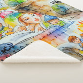 おとぎお洒落らい物語イラストレーション シェルパブランケット (3/4)