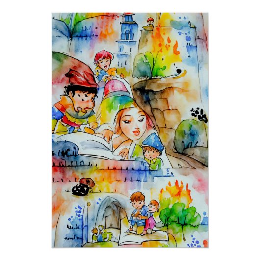 おとぎお洒落らい物語イラストレーション ポスター (正面)