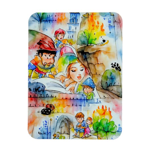 おとぎお洒落らい物語イラストレーション マグネット (縦)