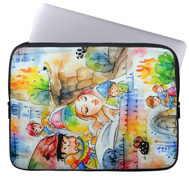 おとぎお洒落らい物語イラストレーション ラップトップスリーブ (正面)