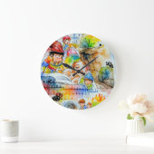 おとぎお洒落らい物語イラストレーション ラージ壁時計 (ホーム)