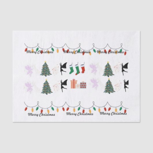 おとぎお洒落り粉のクリスマスラッピング紙 薄葉紙 (正面)