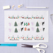 おとぎお洒落り粉のクリスマスラッピング紙 薄葉紙 (クラフト)